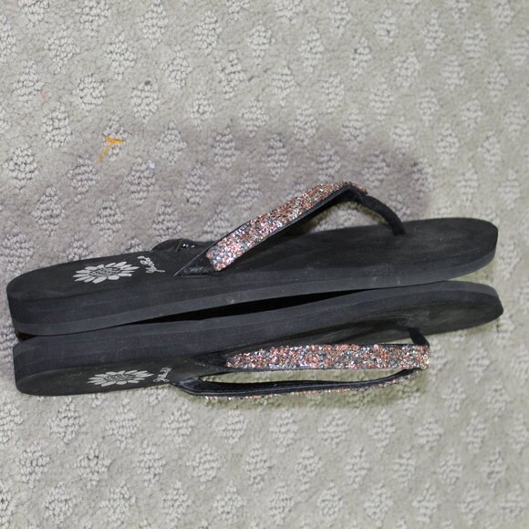 Yellow Box Women's Sz 6 Silver and Peach Bling Foam Sandals - Picture 4 of 6